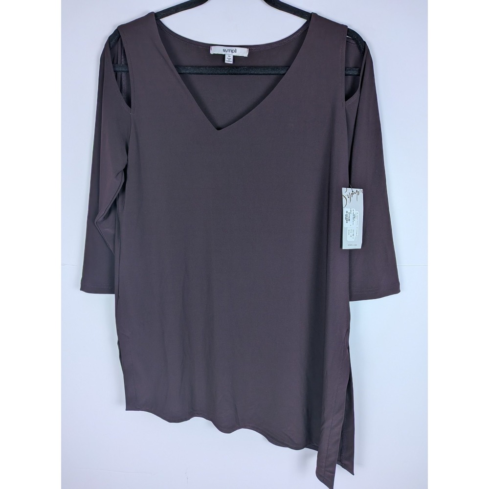 NEW Sympli Canada Women's Currant Nu Focus Tunic Top Shoulder Cut Out Size 10